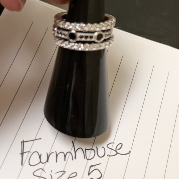 Farmhouse Silver Ring with Black Accents - Picture 1 of 2